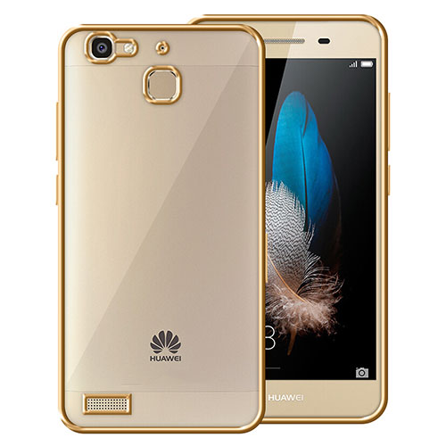 Silicone Transparent Matte Finish Frame Cover for Huawei P8 Lite Smart Gold