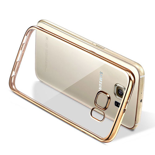 Silicone Transparent Matte Finish Frame Cover for Samsung Galaxy Note 5 N9200 N920 N920F Gold