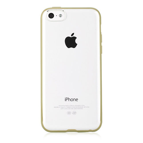 Silicone Transparent Matte Finish Frame Cover T01 for Apple iPhone 5C Yellow