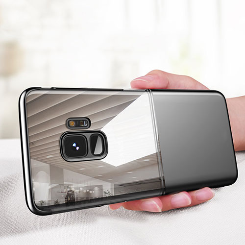 Silicone Transparent Mirror Frame Case 360 Degrees for Samsung Galaxy S9 Black