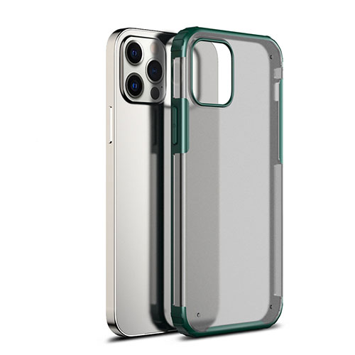 Silicone Transparent Mirror Frame Case Cover for Apple iPhone 12 Pro Green