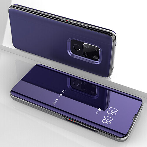 Silicone Transparent Mirror Frame Case Cover for Huawei Mate 20 Purple