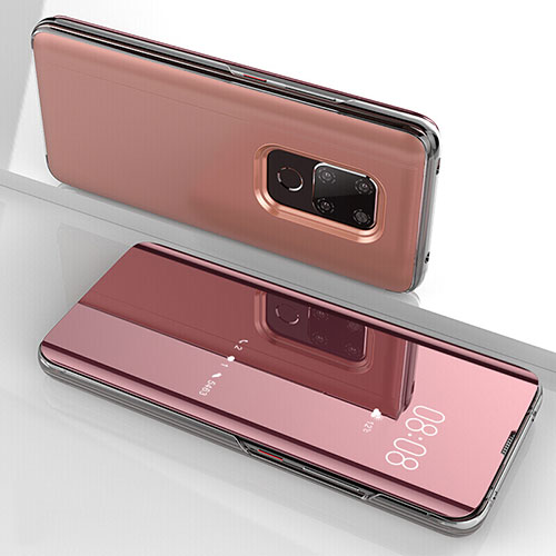 Silicone Transparent Mirror Frame Case Cover for Huawei Mate 20 Rose Gold