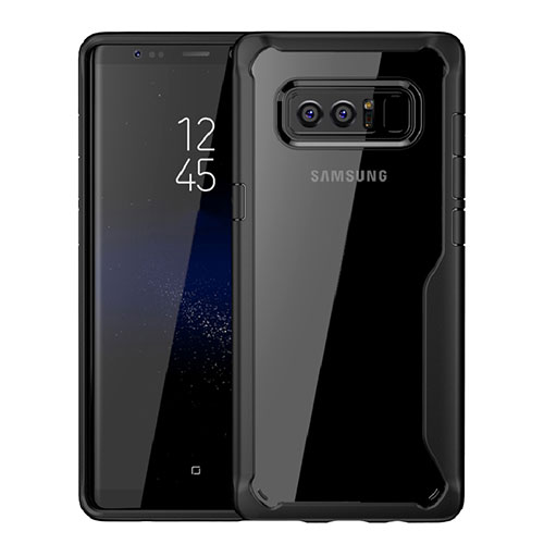 Silicone Transparent Mirror Frame Case Cover for Samsung Galaxy Note 8 Black