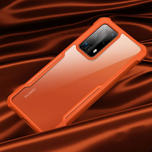 Silicone Transparent Mirror Frame Case Cover H01 for Huawei P40 Pro+ Plus Orange