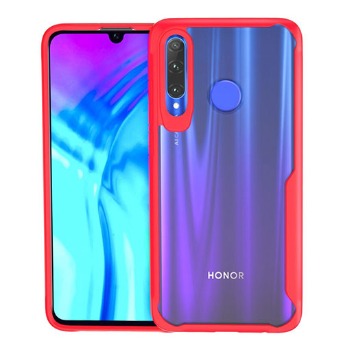 Silicone Transparent Mirror Frame Case Cover H02 for Huawei Honor 20i Red