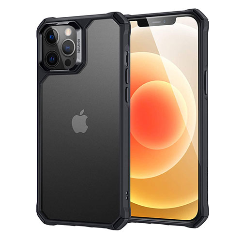 Silicone Transparent Mirror Frame Case Cover H07 for Apple iPhone 12 Pro Max Black