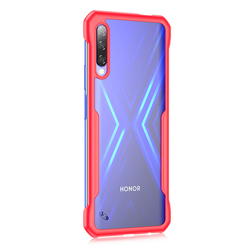 Silicone Transparent Mirror Frame Case Cover M01 for Huawei Honor 9X Pro Red