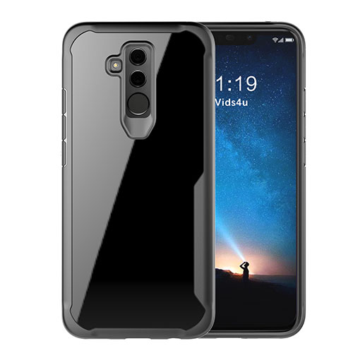 Silicone Transparent Mirror Frame Case Cover M01 for Huawei Mate 20 Lite Black