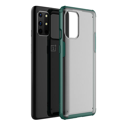 Silicone Transparent Mirror Frame Case Cover M01 for OnePlus 8T 5G Green