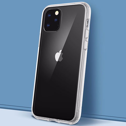 Silicone Transparent Mirror Frame Case Cover M02 for Apple iPhone 11 Pro Max White