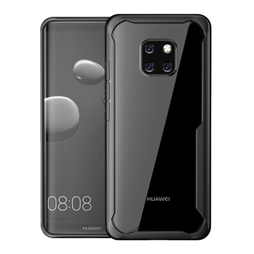 Silicone Transparent Mirror Frame Case Cover M02 for Huawei Mate 20 Pro Black