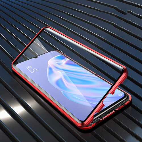 Silicone Transparent Mirror Frame Case Cover M02 for Oppo A91 Red