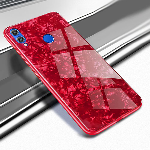 Silicone Transparent Mirror Frame Case Cover M03 for Huawei Honor 8X Red