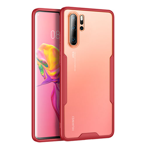 Silicone Transparent Mirror Frame Case Cover M03 for Huawei P30 Pro Red