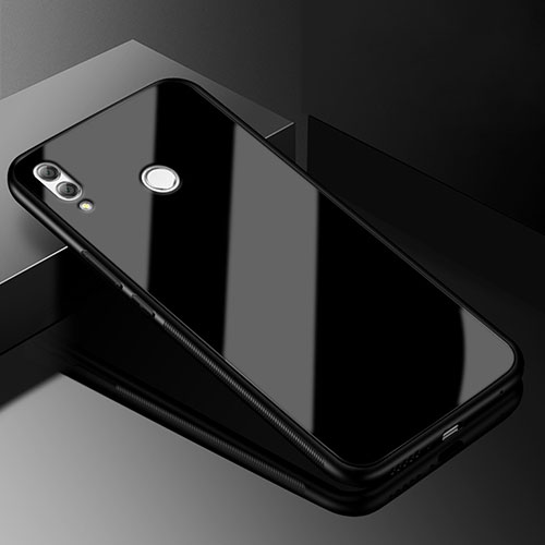 Silicone Transparent Mirror Frame Case Cover M04 for Huawei Honor View 10 Lite Black
