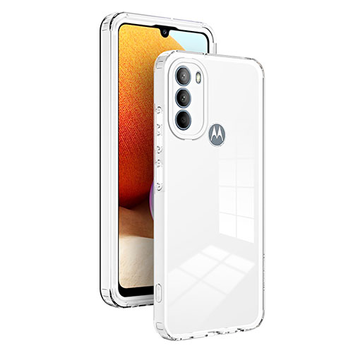 Silicone Transparent Mirror Frame Case Cover MQ1 for Motorola Moto G41 Clear