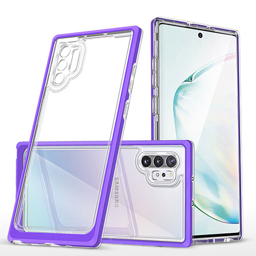 Silicone Transparent Mirror Frame Case Cover MQ1 for Samsung Galaxy Note 10 Plus 5G Purple