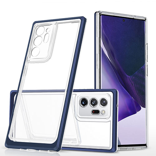 Silicone Transparent Mirror Frame Case Cover MQ1 for Samsung Galaxy Note 20 Ultra 5G Blue