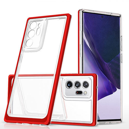Silicone Transparent Mirror Frame Case Cover MQ1 for Samsung Galaxy Note 20 Ultra 5G Red