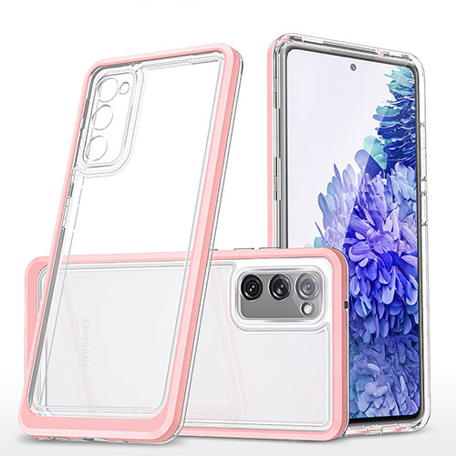 Silicone Transparent Mirror Frame Case Cover MQ1 for Samsung Galaxy S20 Lite 5G Rose Gold