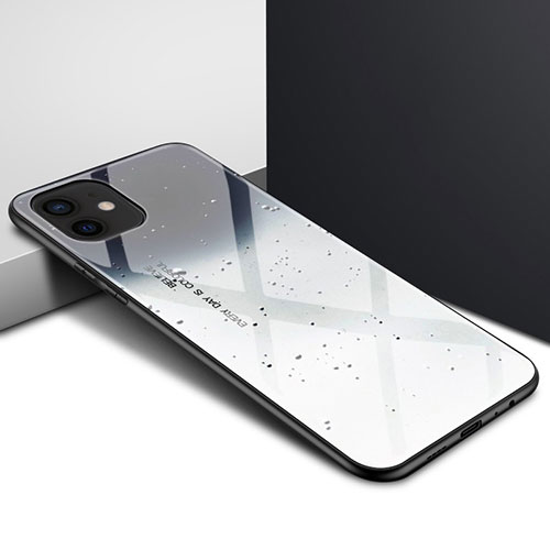 Silicone Transparent Mirror Frame Case Cover N01 for Apple iPhone 12 Mini Gray