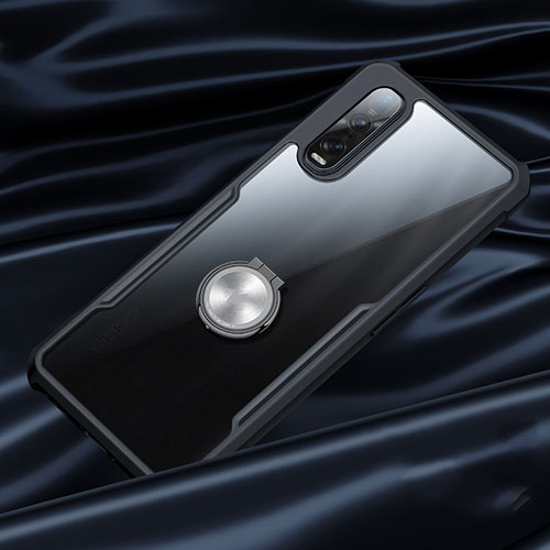 Silicone Transparent Mirror Frame Case Cover S01 for Oppo Find X2 Pro Black