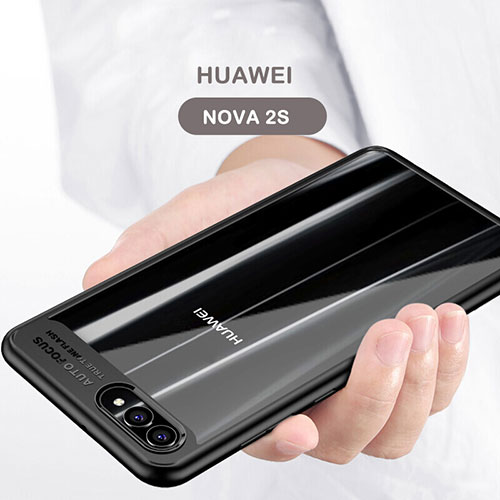 Silicone Transparent Mirror Frame Case for Huawei Nova 2S Black