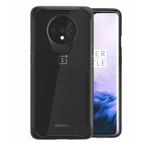 Silicone Transparent Mirror Frame Case for OnePlus 7T Clear