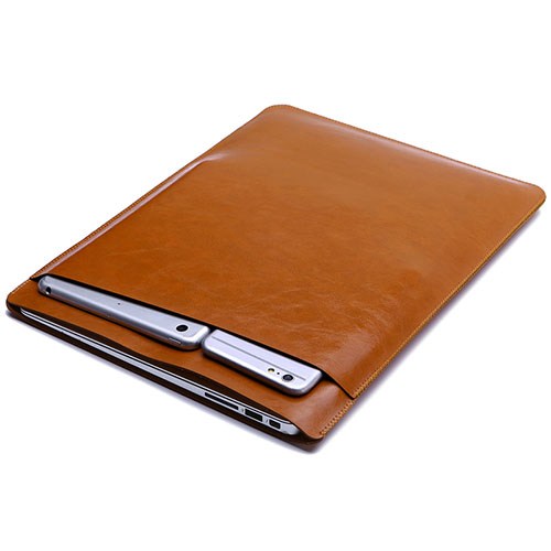 Sleeve Velvet Bag Leather Case Pocket L01 for Huawei Matebook D15 (2020) 15.6 Orange