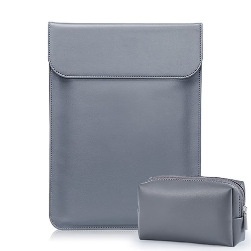 Sleeve Velvet Bag Leather Case Pocket L02 for Samsung Galaxy Book Flex 15.6 NP950QCG Gray