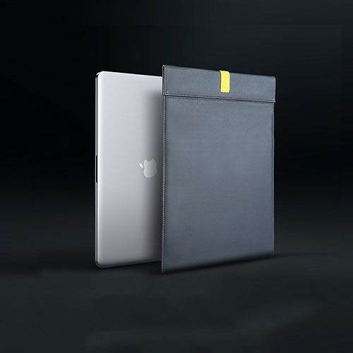 Sleeve Velvet Bag Leather Case Pocket L03 for Apple MacBook Pro 13 inch Black