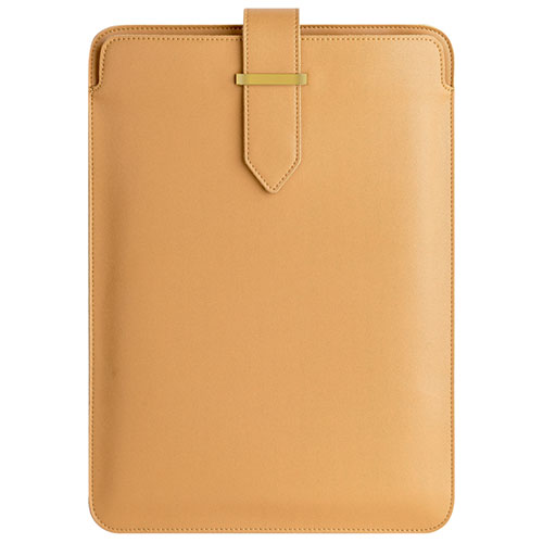Sleeve Velvet Bag Leather Case Pocket L04 for Apple MacBook Pro 13 inch Brown