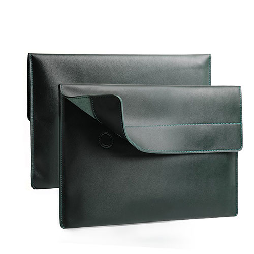 Sleeve Velvet Bag Leather Case Pocket L11 for Apple MacBook Pro 13 inch Green