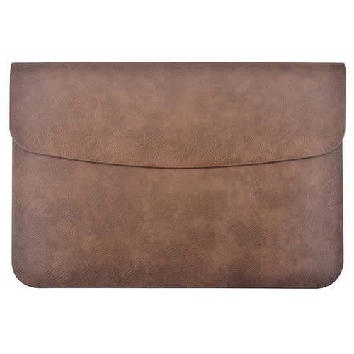 Sleeve Velvet Bag Leather Case Pocket L15 for Apple MacBook Pro 15 inch Brown