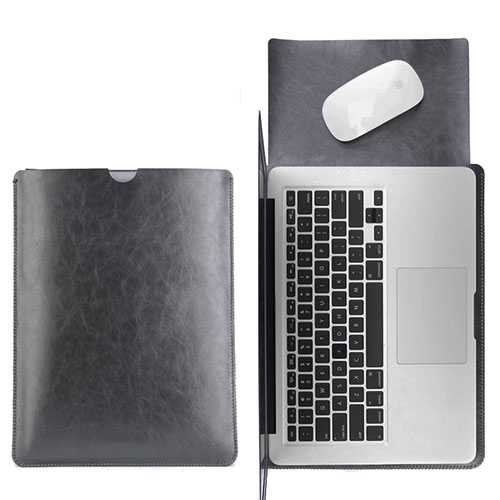 Sleeve Velvet Bag Leather Case Pocket L17 for Apple MacBook 12 inch Black