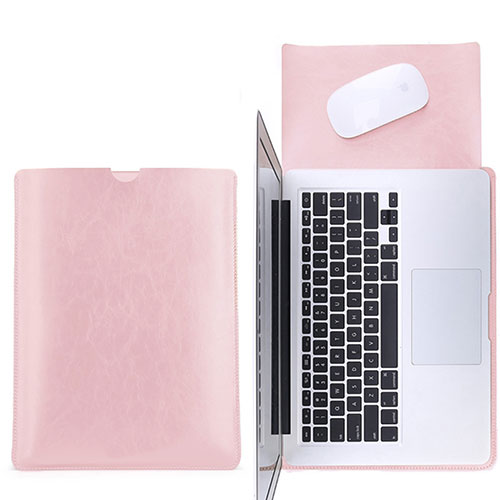 Sleeve Velvet Bag Leather Case Pocket L17 for Apple MacBook Air 13.3 inch (2018) Pink