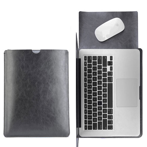 Sleeve Velvet Bag Leather Case Pocket L17 for Apple MacBook Air 13 inch (2020) Black