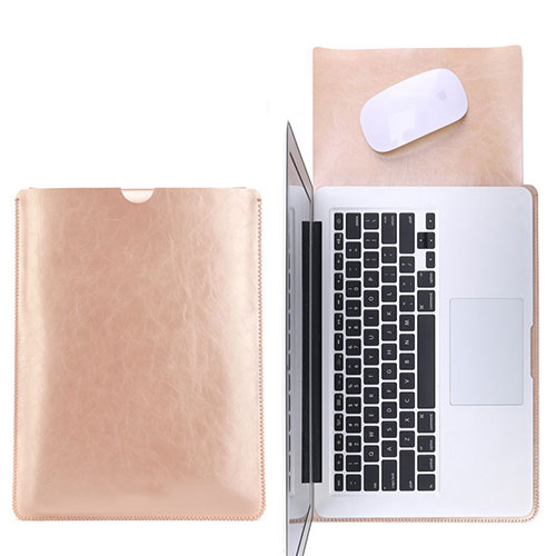 Sleeve Velvet Bag Leather Case Pocket L17 for Apple MacBook Air 13 inch (2020) Gold