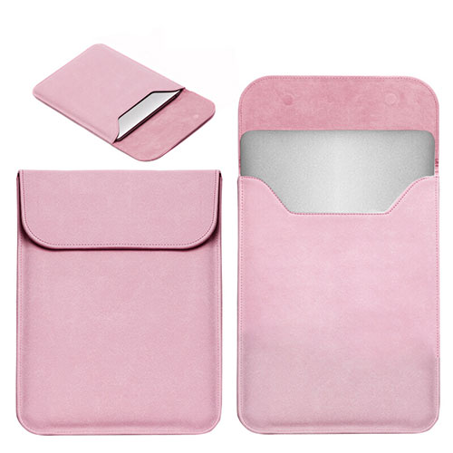 Sleeve Velvet Bag Leather Case Pocket L19 for Apple MacBook Pro 15 inch Pink