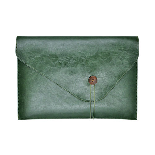 Sleeve Velvet Bag Leather Case Pocket L23 for Apple MacBook Pro 13 inch Green