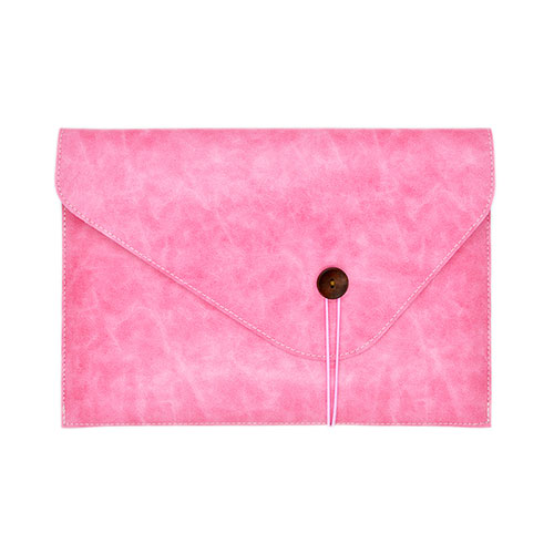 Sleeve Velvet Bag Leather Case Pocket L23 for Apple MacBook Pro 15 inch Pink
