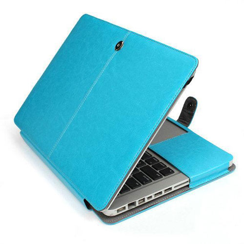 Sleeve Velvet Bag Leather Case Pocket L24 for Apple MacBook Air 13.3 inch (2018) Sky Blue