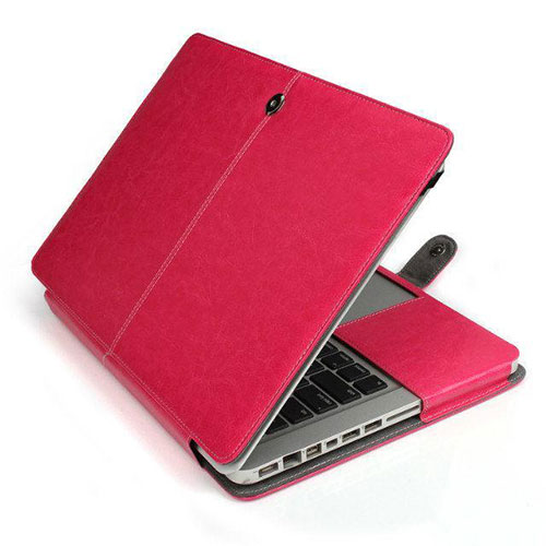 Sleeve Velvet Bag Leather Case Pocket L24 for Apple MacBook Air 13 inch Hot Pink