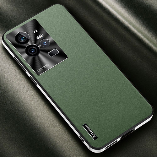 Soft Luxury Leather Snap On Case Cover AT2 for Vivo iQOO 11 Pro 5G Green