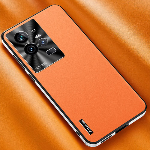 Soft Luxury Leather Snap On Case Cover AT2 for Vivo iQOO 11 Pro 5G Orange