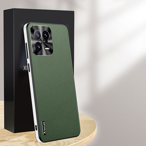 Soft Luxury Leather Snap On Case Cover AT3 for Xiaomi Mi 13 5G Green