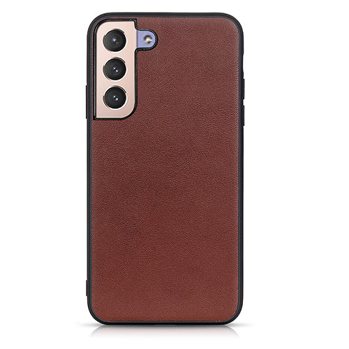 Soft Luxury Leather Snap On Case Cover B01H for Samsung Galaxy S21 FE 5G Brown