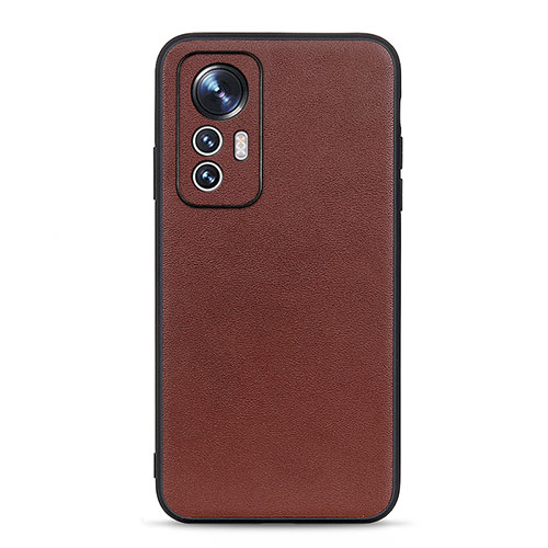 Soft Luxury Leather Snap On Case Cover B01H for Xiaomi Mi 12 Lite 5G Brown