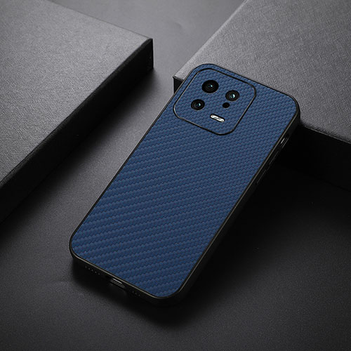 Soft Luxury Leather Snap On Case Cover B01H for Xiaomi Mi 13 5G Blue